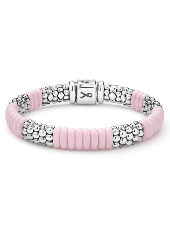 LAGOS Jewelry - LAGOS BCRF Pink Caviar Ceramic Beaded Rope Bracelet in Sterling Silver